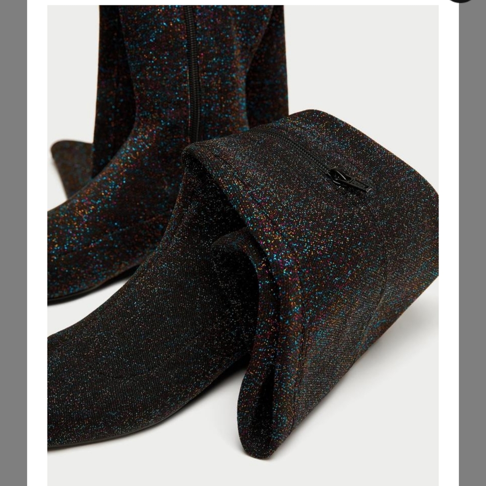 Zara glitter over the knee boots size 36 6